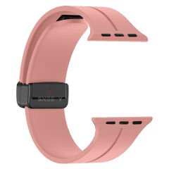 Apple Watch 38mm 40mm 41mm Seri 1 2 3 4 5 6 7 8 Se Uyumlu Coastal Manyetik Tokalı Silikon Kordon Pembe Açık