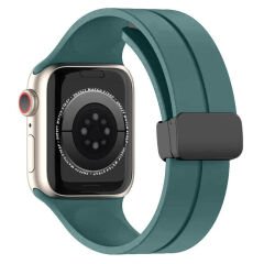 Apple Watch 38mm 40mm 41mm Seri 1 2 3 4 5 6 7 8 Se Uyumlu Coastal Manyetik Tokalı Silikon Kordon Haki