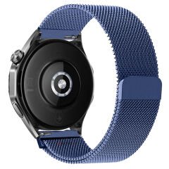Huawei Watch GT4 46mm Uyumlu Manyetik Milanese Loop Metal Kordon Lacivert