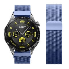 Huawei Watch GT4 46mm Uyumlu Manyetik Milanese Loop Metal Kordon Lacivert