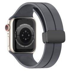 Apple Watch 38mm 40mm 41mm Seri 1 2 3 4 5 6 7 8 Se Uyumlu Coastal Manyetik Tokalı Silikon Kordon Koyu Gri