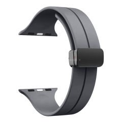 Apple Watch 38mm 40mm 41mm Seri 1 2 3 4 5 6 7 8 Se Uyumlu Coastal Manyetik Tokalı Silikon Kordon Koyu Gri