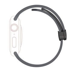 Apple Watch 38mm 40mm 41mm Seri 1 2 3 4 5 6 7 8 Se Uyumlu Coastal Manyetik Tokalı Silikon Kordon Koyu Gri