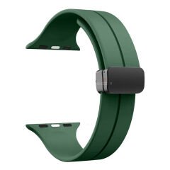 Apple Watch 38mm 40mm 41mm Seri 1 2 3 4 5 6 7 8 Se Uyumlu Coastal Manyetik Tokalı Silikon Kordon Koyu Yeşil