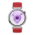 Sneezy Huawei Watch GT6 41mm İle Uyumlu Metal Klips Solo Fiberlink Kumaş Örgü Kordon Kırmızı