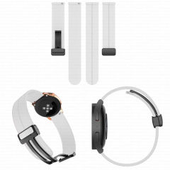 Samsung Galaxy Watch Active Active 2 44mm-40mm Uyumlu 20mm Coastal Manyetik Tokalı Silikon Kordon Beyaz - Beyaz