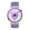 Sneezy Huawei Watch GT6 41mm İle Uyumlu Metal Klips Solo Fiberlink Kumaş Örgü Kordon Lila