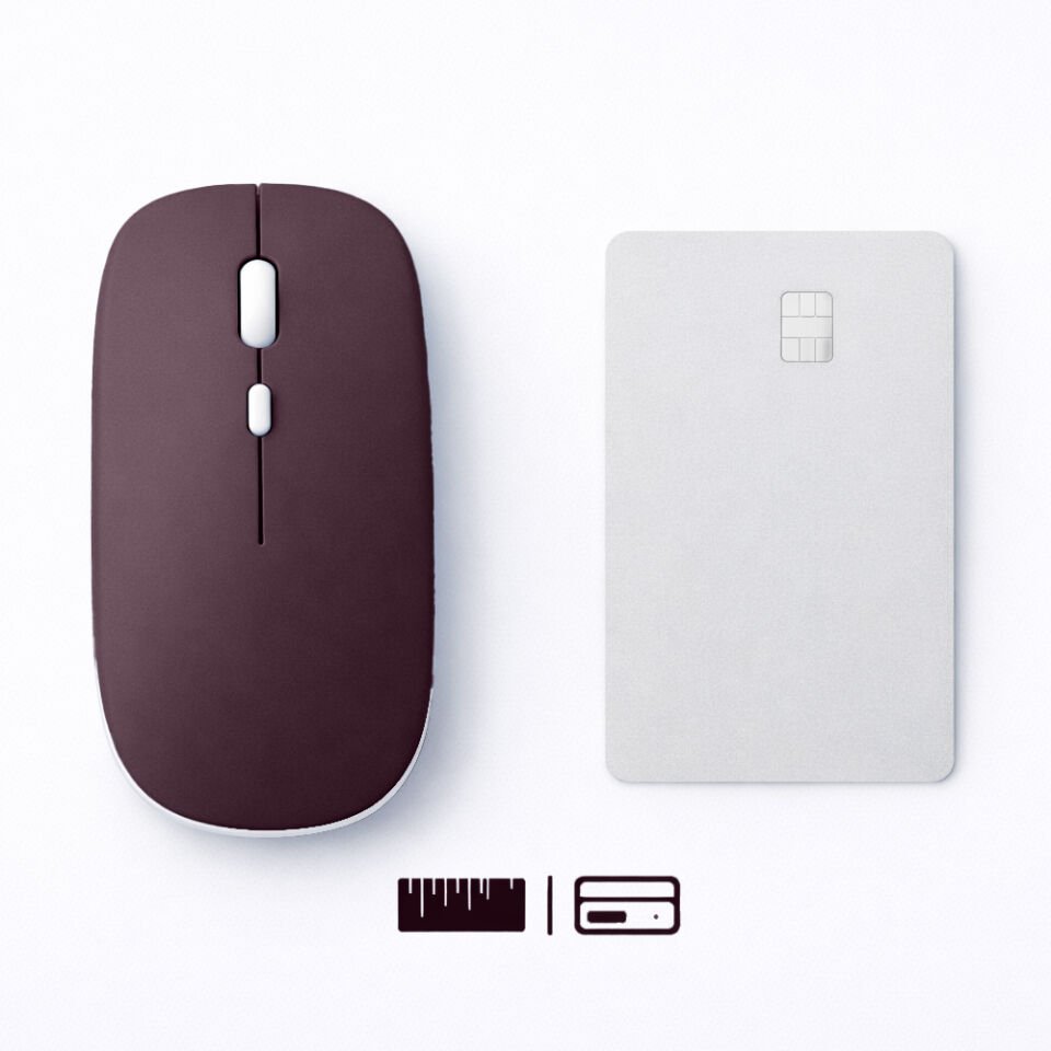 Profesyonel Kablosuz Mouse Bluetooth Dongle Destekli Şarjlı Batarya Sessiz ve Ergonomik Tasarım Mürdüm