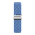 Sneezy Huawei Watch GT6 41mm İle Uyumlu Metal Klips Solo Fiberlink Kumaş Örgü Kordon Mavi Açık