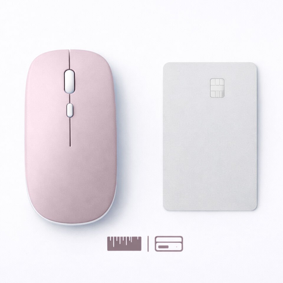 Profesyonel Kablosuz Mouse Bluetooth Dongle Destekli Şarjlı Batarya Sessiz ve Ergonomik Tasarım Pembe