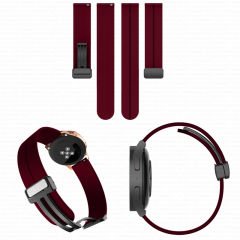 Samsung Galaxy Watch Active Active 2 44mm-40mm Uyumlu 20mm Coastal Manyetik Tokalı Silikon Kordon Mürdüm - Mürdüm