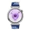 Sneezy Huawei Watch GT6 41mm İle Uyumlu Metal Klips Solo Fiberlink Kumaş Örgü Kordon Mavi Beyaz