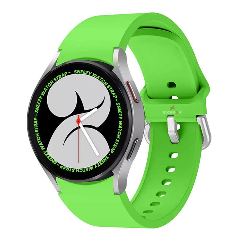 Samsung Galaxy Watch 4 5 Pro 40 42 44 45 46mm Uyumlu Orjinal Tasarım Kavisli PureLux Silikon Kordon Yeşil