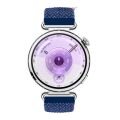 Sneezy Huawei Watch GT6 41mm İle Uyumlu Metal Klips Solo Fiberlink Kumaş Örgü Kordon Mavi Gökkuşağı