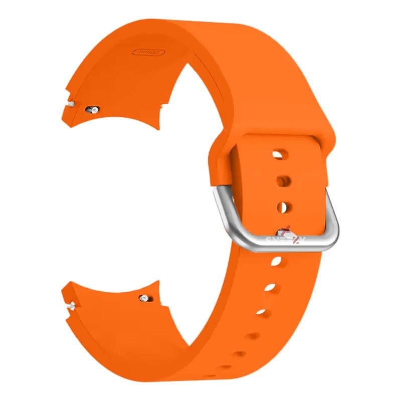 Samsung Galaxy Watch 4 5 Pro 40 42 44 45 46mm Uyumlu Orjinal Tasarım Kavisli PureLux Silikon Kordon Turuncu