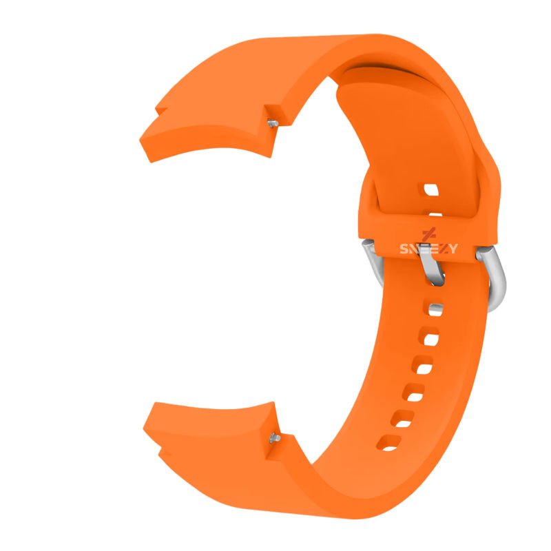 Samsung Galaxy Watch 4 5 Pro 40 42 44 45 46mm Uyumlu Orjinal Tasarım Kavisli PureLux Silikon Kordon Turuncu