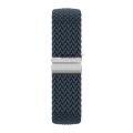 Sneezy Huawei Watch GT6 41mm İle Uyumlu Metal Klips Solo Fiberlink Kumaş Örgü Kordon Mavi Koyu