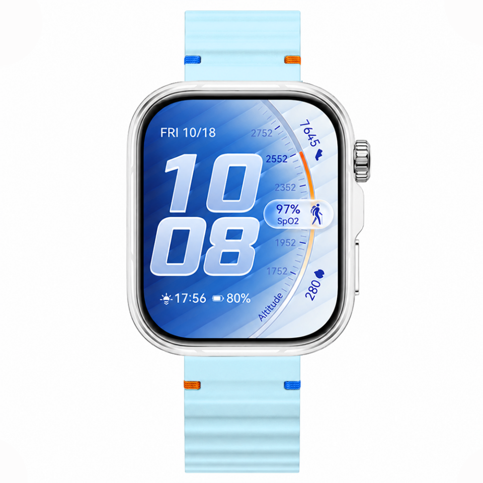 Huawei Watch Fit 5 Pro İle Uyumlu Dalga Desenli Tokalı Yumuşak Soft Silikon Kordon Turkuaz