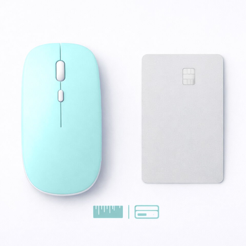 Profesyonel Kablosuz Mouse Bluetooth Dongle Destekli Şarjlı Batarya Sessiz ve Ergonomik Tasarım Turkuaz
