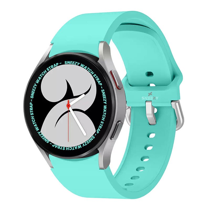 Samsung Galaxy Watch 4 5 Pro 40 42 44 45 46mm Uyumlu Orjinal Tasarım Kavisli PureLux Silikon Kordon Turkuaz