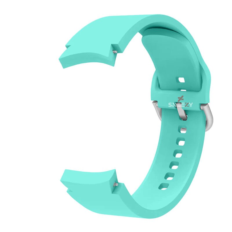 Samsung Galaxy Watch 4 5 Pro 40 42 44 45 46mm Uyumlu Orjinal Tasarım Kavisli PureLux Silikon Kordon Turkuaz