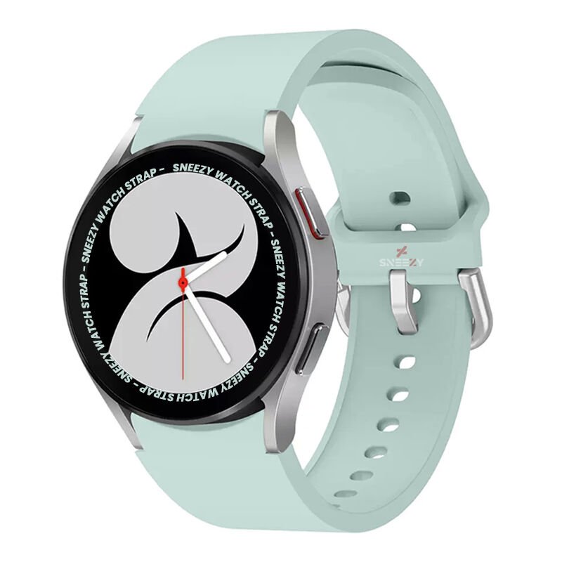Samsung Galaxy Watch 4 5 Pro 40 42 44 45 46mm Uyumlu Orjinal Tasarım Kavisli PureLux Silikon Kordon Su yeşili