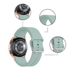Samsung Galaxy Watch 4 5 Pro 40 42 44 45 46mm Uyumlu Orjinal Tasarım Kavisli PureLux Silikon Kordon Su yeşili