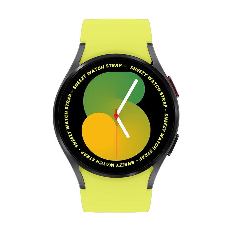 Samsung Galaxy Watch 4 5 Pro 40 42 44 45 46mm Uyumlu Orjinal Tasarım Kavisli PureLux Silikon Kordon Sarı