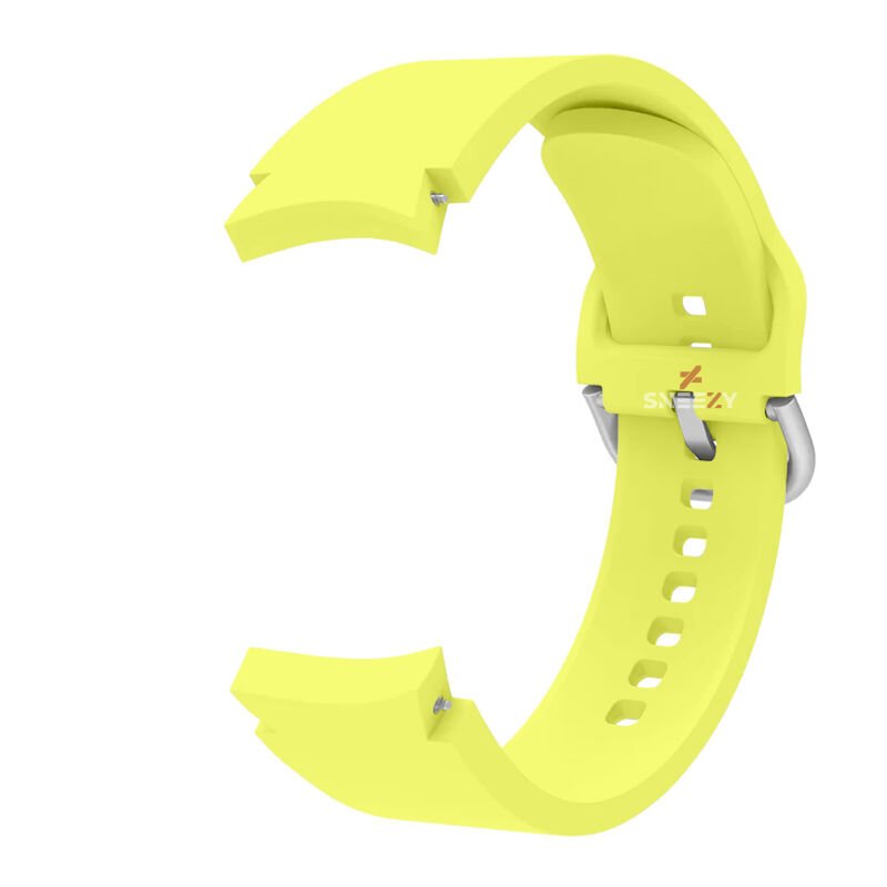 Samsung Galaxy Watch 4 5 Pro 40 42 44 45 46mm Uyumlu Orjinal Tasarım Kavisli PureLux Silikon Kordon Sarı