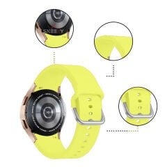 Samsung Galaxy Watch 4 5 Pro 40 42 44 45 46mm Uyumlu Orjinal Tasarım Kavisli PureLux Silikon Kordon Sarı