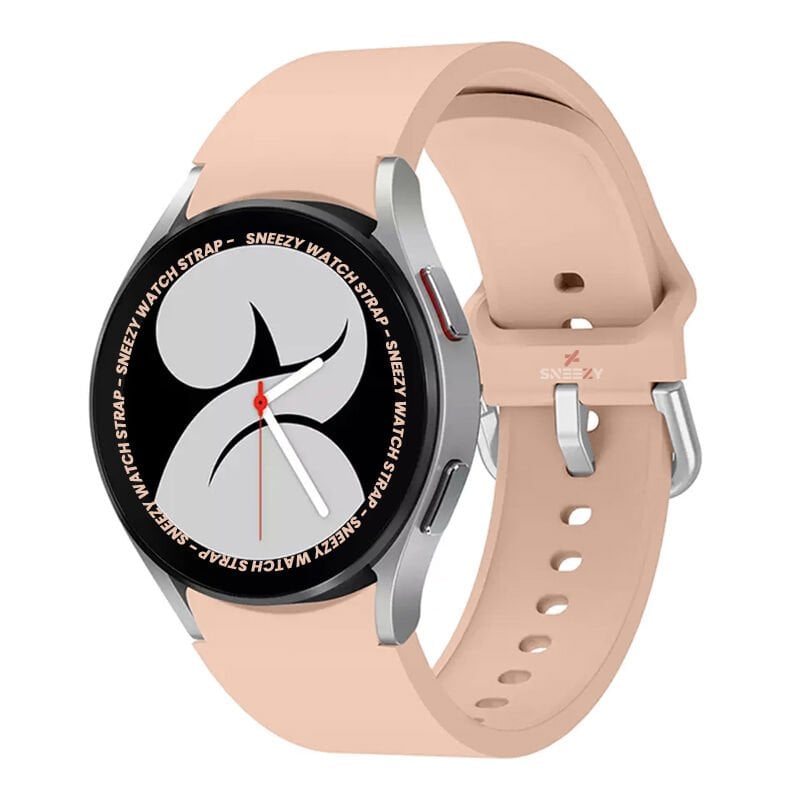 Samsung Galaxy Watch 4 5 Pro 40 42 44 45 46mm Uyumlu Orjinal Tasarım Kavisli PureLux Silikon Kordon Pudra