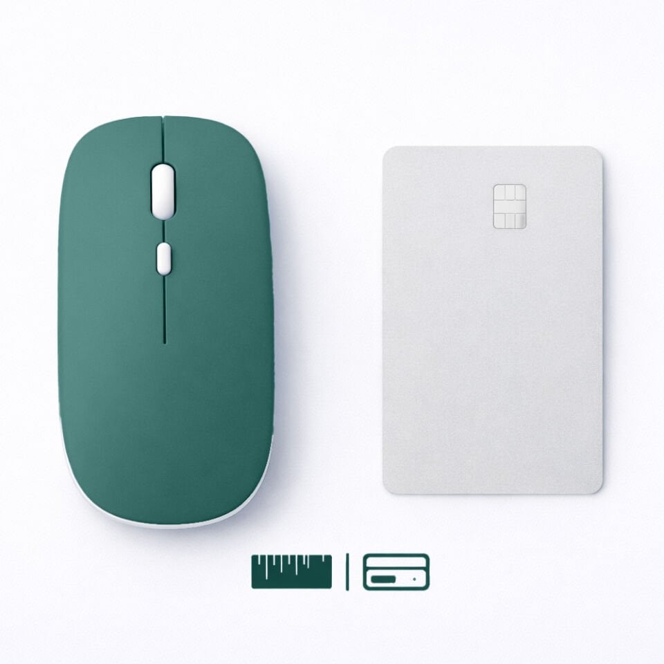 Tüm Cihazlara Uyumlu Bluetooth Mouse Şarjlı Batarya USB Dongle ve Şarj Kablosu Dahil Haki