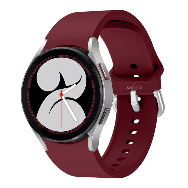 Samsung Galaxy Watch 4 5 Pro 40 42 44 45 46mm Uyumlu Orjinal Tasarım Kavisli PureLux Silikon Kordon Mürdüm