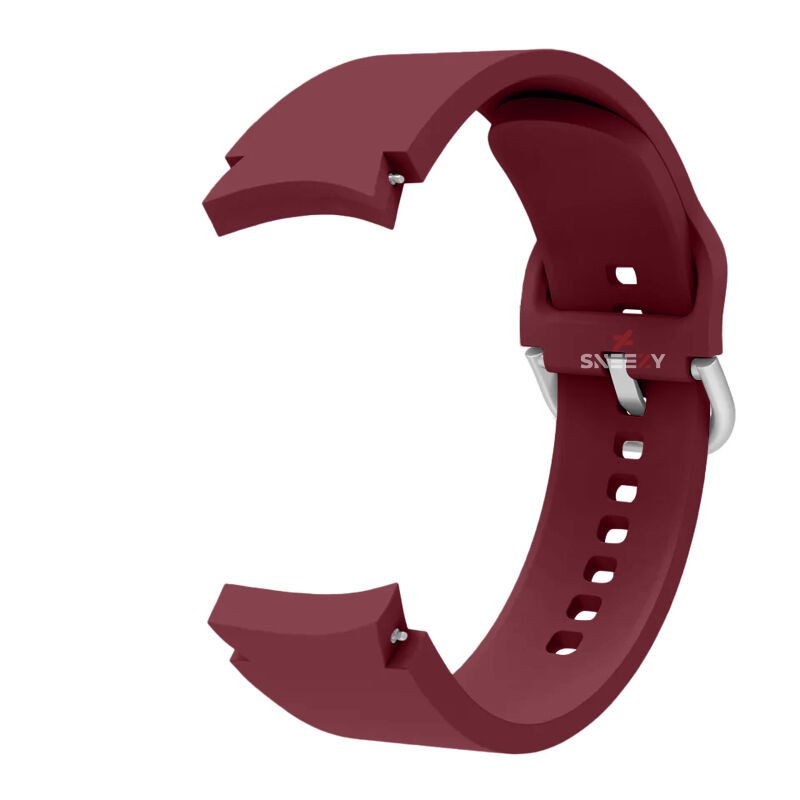 Samsung Galaxy Watch 4 5 Pro 40 42 44 45 46mm Uyumlu Orjinal Tasarım Kavisli PureLux Silikon Kordon Mürdüm