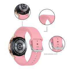 Samsung Galaxy Watch 4 5 Pro 40 42 44 45 46mm Uyumlu Orjinal Tasarım Kavisli PureLux Silikon Kordon Pembe