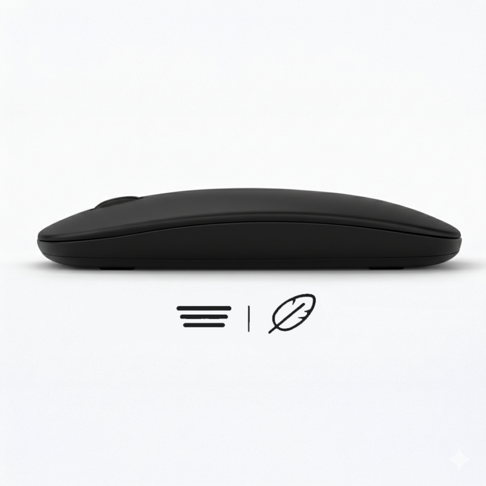 Tüm Cihazlara Uyumlu Bluetooth Mouse Şarjlı Batarya USB Dongle ve Şarj Kablosu Dahil Siyah
