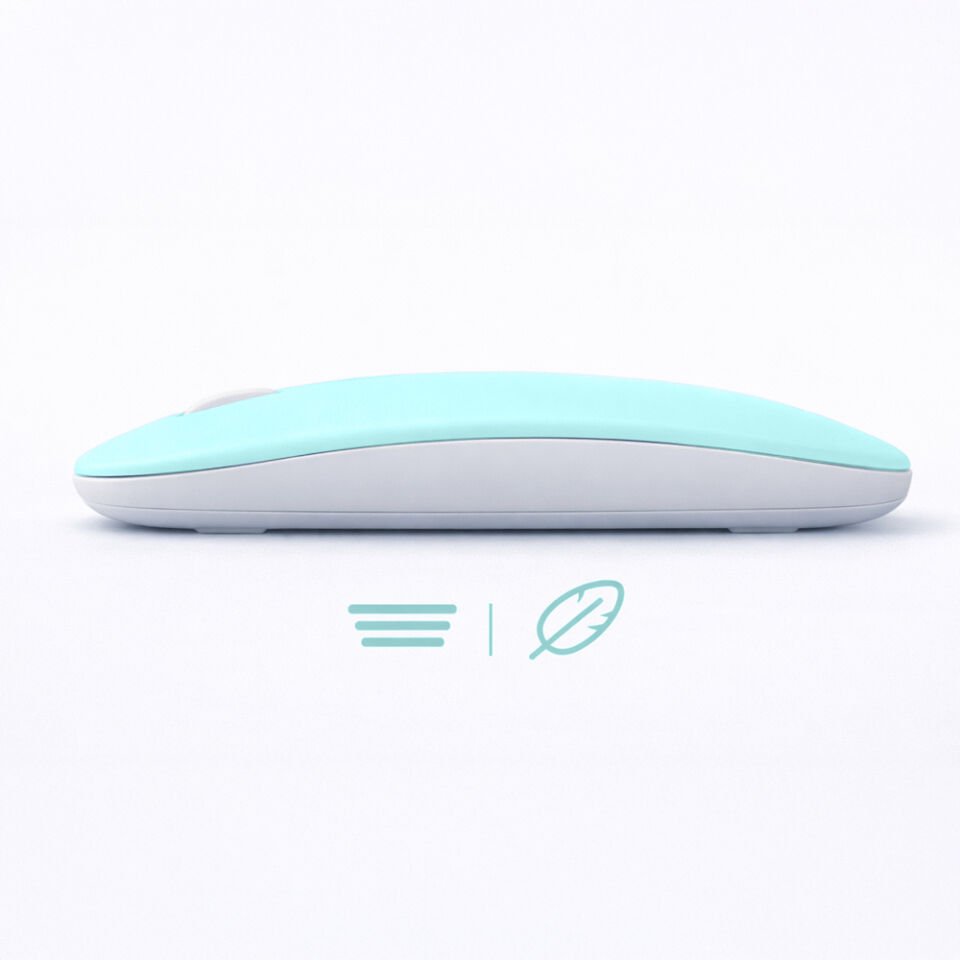 Tüm Cihazlara Uyumlu Bluetooth Mouse Şarjlı Batarya USB Dongle ve Şarj Kablosu Dahil Turkuaz