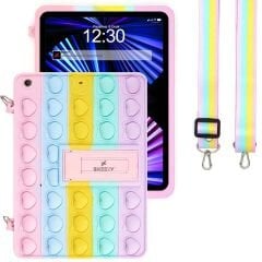 iPad 10.2 inç 7.8.9. Nesil  2019/20/21 Tam Uyumlu Glow Desenli Standlı Askılı Popit Tablet Kılıfı