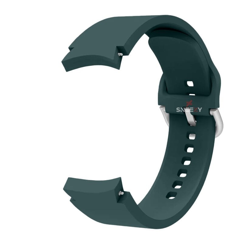 Samsung Galaxy Watch 4 5 Pro 40 42 44 45 46mm Uyumlu Orjinal Tasarım Kavisli PureLux Silikon Kordon Koyu Yeşil
