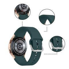 Samsung Galaxy Watch 4 5 Pro 40 42 44 45 46mm Uyumlu Orjinal Tasarım Kavisli PureLux Silikon Kordon Koyu Yeşil