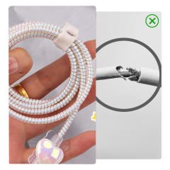 3D Figürlü Şarj Kablosu Koruyu Parlak Sipral Set İphone,Samsung Uyumlu 1 Metre Koruyucu MDL56