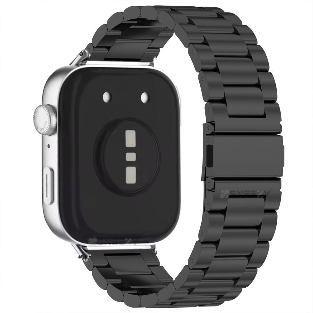 Redmi Watch 5 Active Redmi 5 Lite Uyumlu Kordon Kordon Paslanmaz Döküm Çelik Metal Baklalı Kordon Siyah