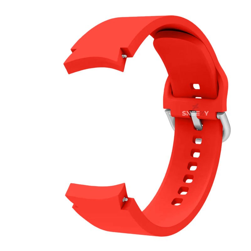 Samsung Galaxy Watch 4 5 Pro 40 42 44 45 46mm Uyumlu Orjinal Tasarım Kavisli PureLux Silikon Kordon Kırmızı