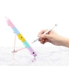 iPad 9.7 inç 5.6. Nesil / Air Tam Uyumlu Glow Desenli Standlı Askılı Popit Tablet Kılıfı