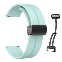 Samsung Galaxy Watch 4 40-42-44-46mm Uyumlu 20mm Coastal Manyetik Tokalı Silikon Kordon Su Yeşili - Su yeşili