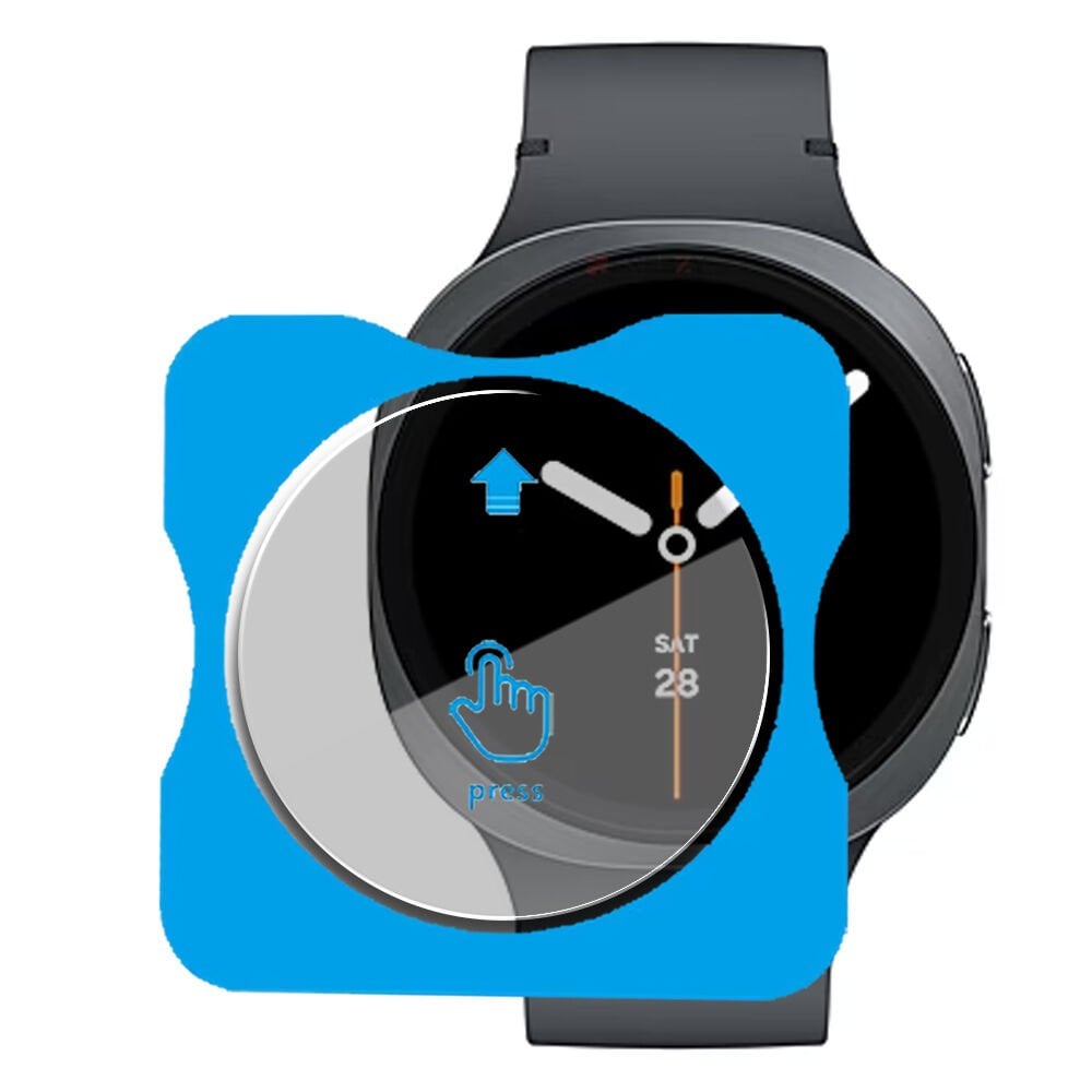 Samsung Watch 8 40mm Uyumlu Kolay Takılabilir Takma Aparatlı Temperli Cam Ekran Koruyucu