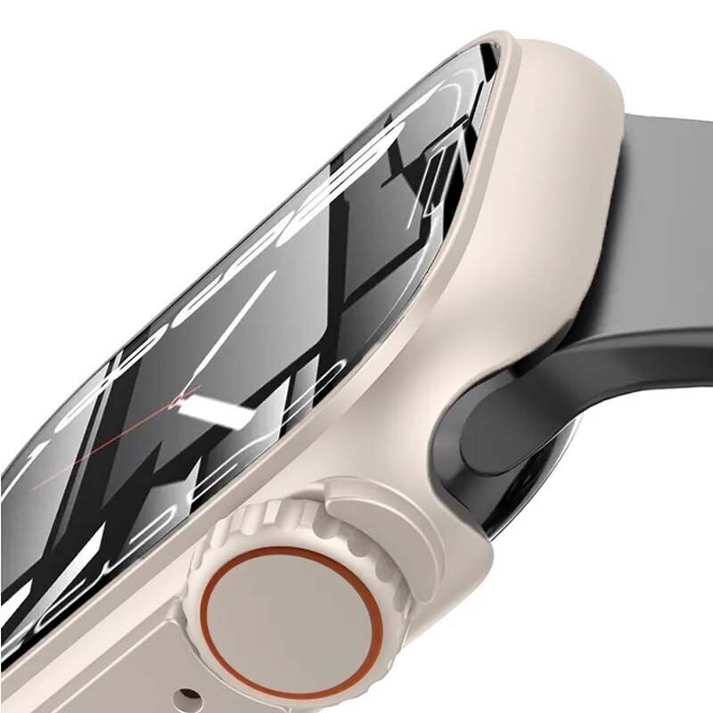 Sneezy Apple Watch 44mm Uyumlu Ultra 49mm Görünüme Dönüştürücü Kasa Ve Ekran Koruyucu Starlight