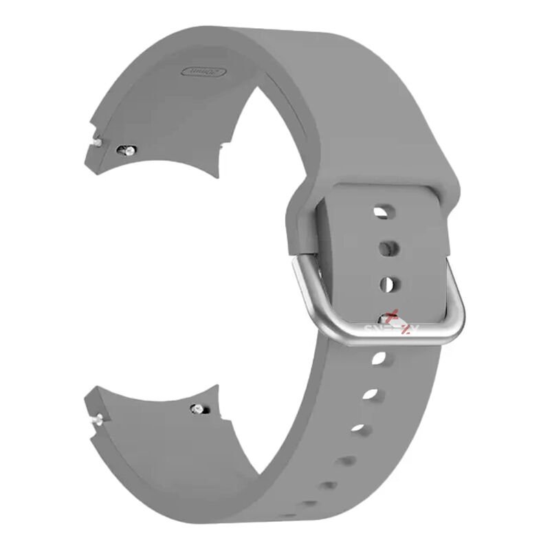 Samsung Galaxy Watch 4 5 Pro 40 42 44 45 46mm Uyumlu Orjinal Tasarım Kavisli PureLux Silikon Kordon Gri