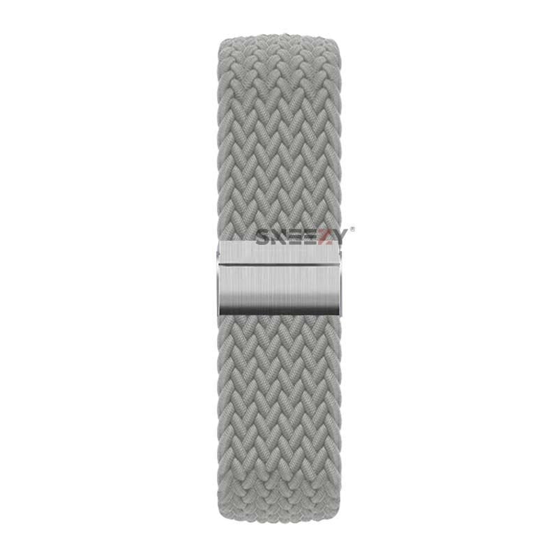 Sneezy Huawei Watch GT2 42mm Uyumlu 20mm Metal Klips Solo Fiberlink Örgü Kordon Gri - Gri
