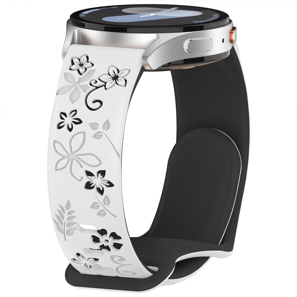 Huawei Watch GT5 Pro 42mm Uyumlu FloraFlex Çiçek Desenli Yumuşak Soft Silikon Kordon